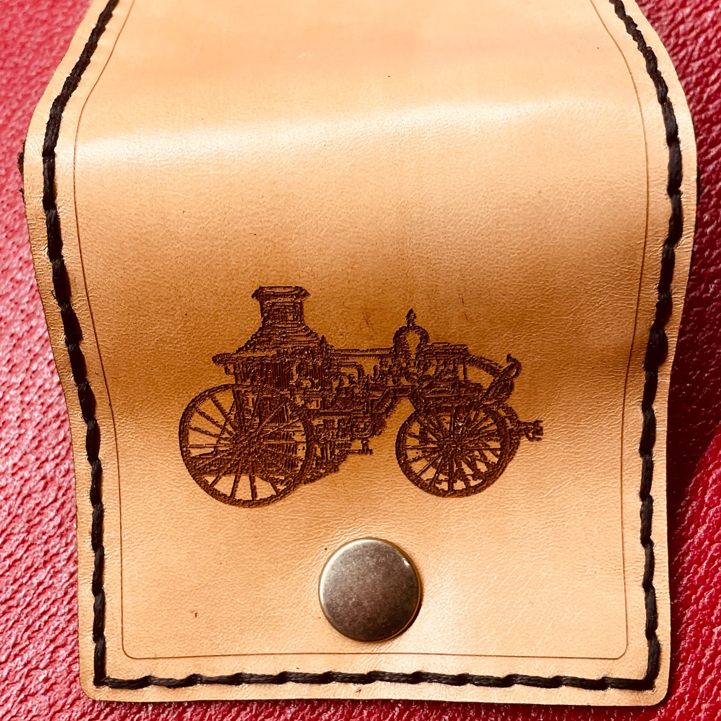 Porte-monnaie Steampunk en cuir cousu main avec locomotive, idée cadeau unisexe, excellent comme organisateur de poches et pour tabac